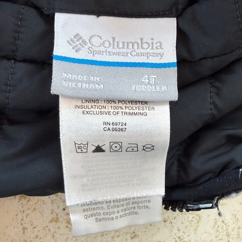 Columbia Reversible Jacket black white houndstooth Toddler Girl 4T - Picture 9 of 16